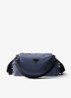Explore Re-Nylon schoudertas met leren details - Donkerblauw