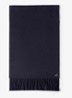 Fijngebreide sjaal in zijdeblend 170 x 35 cm - Donkerblauw