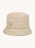 Gewatteerde bucket hoed met logo - Gebroken wit