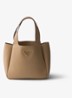 Handtas van leer met logo - Beige