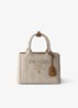 Jardinière Small handtas met leren details en logo - Beige