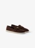 Loafer van suède met logo - Donkerbruin
