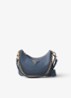 Mini-Bag schoudertas van leer - Staalblauw