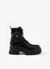 Monolith Re-Nylon biker boot van leer - Zwart