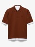 Oversized fit polo met contrast - Roodbruin
