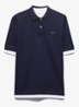 Oversized fit polo met contrast - Donkerblauw
