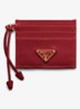 Pasjeshouder van kalfsleer met logo - Rood