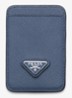 Pasjeshouder van leer met logo voor MagSafe - Donkerblauw
