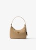 Re-Edition 2005 Re-Nylon Mini handtas met leren details - Beige