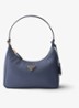 Re-Edition 2005 Re-Nylon Mini schoudertas met leren details - Staalblauw