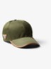 Re-Nylon baseball pet met logo en leren details - Mosgroen
