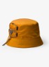 Re-Nylon bucket hoed met leren details - Orange
