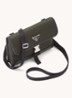 Re-Nylon crossbodytas met leren details - Bronsgroen