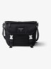Re-Nylon crossbodytas met leren details - Zwart