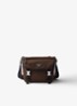 Re-Nylon crossbodytas met leren details - Bruin