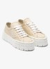 Re-Nylon Double Wheel sneaker met logo en plateauzool - Donkerbeige