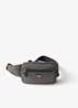 Re-Nylon heuptas met leren details - Olijfgroen