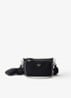 Re-Nylon Mini schoudertas met leren details - Zwart