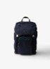 Re-Nylon rugzak met leren details - Donkerblauw