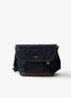 Re-Nylon schoudertas met leren details - Donkerblauw