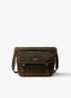 Re-Nylon schoudertas met leren details - Legergroen