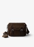 Re-Nylon schoudertas met logo - Donkerbruin