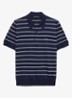 Regular fit polo met streepprint - Donkerblauw
