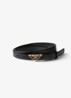 Riem van kalfsleer met logo - Zwart