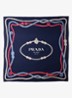 Sjaal van zijde met print 90 x 90 cm - Donkerblauw