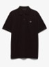 Slim fit polo van piqué katoen met logo - Zwart