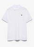 Slim fit polo van piqué katoen met logo - Wit