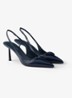 Slingback van lakleer met logo - Donkerblauw