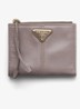 Small portemonnee van kalfsleer - Taupe