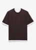 T-shirt met contrast - Donkerbruin