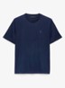 T-shirt met logoborduring - Donkerblauw