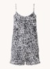 Bamboo pyjamaset met contrasterende bies - Diepzwart