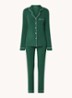 Bamboo pyjamaset met contrasterende bies - Groen
