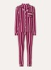 Bamboo pyjamaset met contrasterende bies - Bordeauxrood