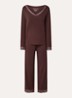 Bamboo pyjamaset met details van kant - Donkerbruin