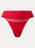 Sophora string met mesh en kant - Rood