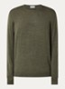 Fijngebreide pullover van merino wol - Legergroen