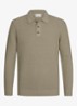 Fijngebreide trui met polo kraag - Beige