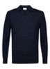 Fijngebreide trui van merino wol - Donkerblauw