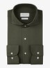 Japanese knitted slim fit shirt - Donkergroen