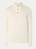 Luxury fijngebreide regular fit polo  - Creme