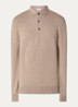 Luxury fijngebreide regular fit polo - Beige