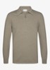 Luxury regular fit polo met halve rits - Beige