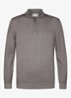 Merino trui met halve rits - Grijs