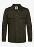 Regular fit overshirt in wolblend met klepzakken - Groen
