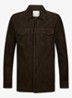 Regular fit overshirt van suède - Donkerbruin